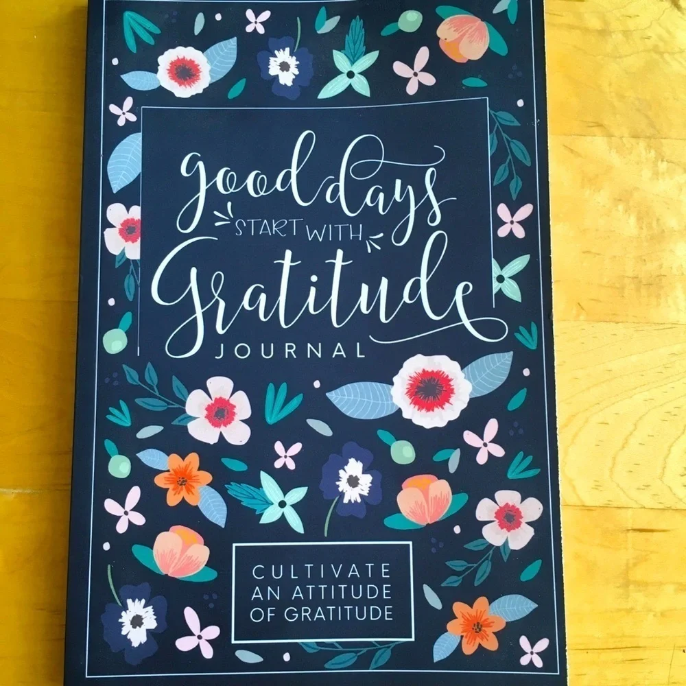 “Good Days Start with Gratitude” Journal, Floral, Colorful, Black